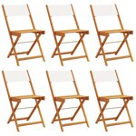 vidaXL Chaises de jardin pliantes lot de 6 tissu et bois massif