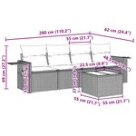 vidaXL Salon de jardin 5 Pièces avec coussins gris clair résine tressée