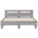 vidaXL Cadre de lit avec LED sans matelas sonoma gris 140x200 cm