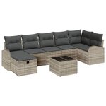 vidaXL Ensemble de Canapés avec coussin Gris clair polyrotin