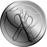 Pièce de monnaie en Platine 25 Dollars g 0.062 (1/500 oz) Millésime 2026 Vikings TOMAHAWK (PRÉCOMMANDE)