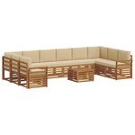 vidaXL Ensemble de canapés d'extérieur 11 pc Naturel et Beige