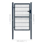 vidaXL Portillon 2D (simple) Gris anthracite 106x210 cm