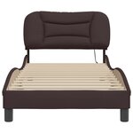 vidaXL Cadre de lit avec LED sans matelas marron foncé 90x200 cm tissu