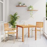 Ensemble de repas de jardin 3 pièces vidaXL en poly rotin beige