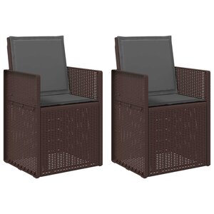 vidaXL Chaises de jardin salle à manger 2 Pièces Marron et anthracite PP