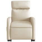 vidaXL Fauteuil inclinable électrique crème tissu