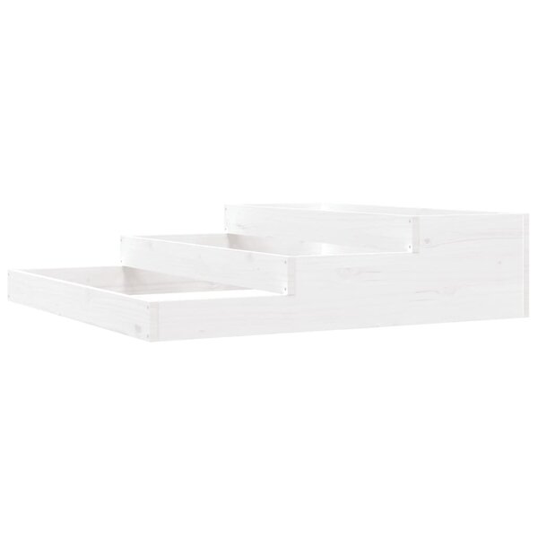 vidaXL Jardinière Blanc 107x107x27 cm Bois massif de pin