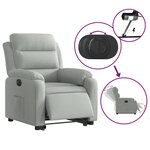 vidaXL Fauteuil inclinable électrique gris clair velours