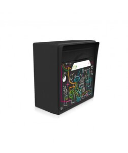 Boîte aux lettres noire murale "Vache de Pub" [VanLuc]