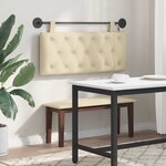 vidaXL Tête de lit suspendue Avec lumière LED Crème Tissu