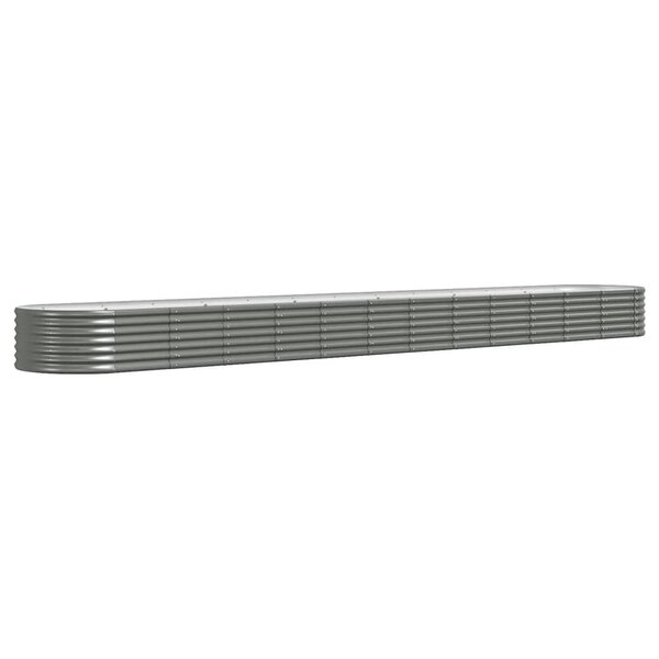 vidaXL Lit surélevé de jardin Acier galvanisé 512x80x36 cm gris