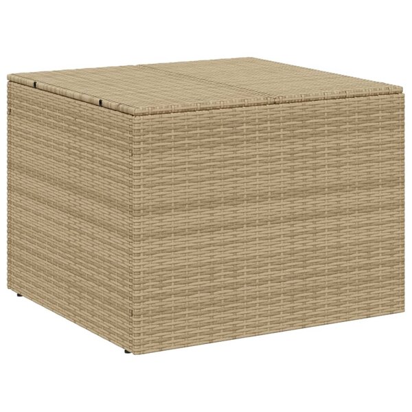 vidaXL Boîte de rangement de jardin mélange beige 291L résine tressée