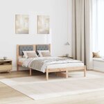 vidaXL Cadre de lit Gris clair 135 x 190 cm Pin massif