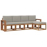 vidaXL Ensemble de canapés d'extérieur 5 pc Gris Naturel et Clair