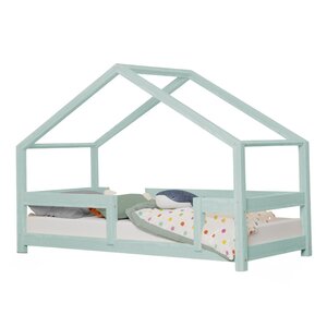 Lit cabane enfant LUCKY 80 x 180 bleu clair