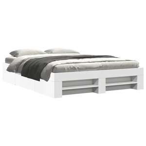 vidaXL Cadre de lit sans matelas blanc 150x200 cm bois d'ingénierie