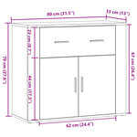 vidaXL Buffet chêne artisanal 80x33x70 cm bois d'ingénierie
