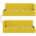 vidaXL Cadre de lit d'angle Jaune 80 cm x 200 cm Velours