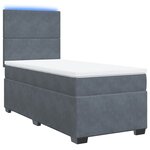 vidaXL Sommier à lattes de lit et matelas Gris foncé 90x200 cm Velours