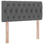 vidaXL Lit avec rangement et matelas Gris foncé 90 x 190 cm