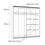 Armoire de chambre - Panneaux de particules - Décor chene et blanc - 2 portes - Style contemporain - L 170,3 x P 61,2 x H 190,5 cm