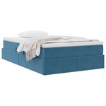 vidaXL Lit avec rangement et matelas Bleu 120 x 190 cm Velours