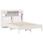 vidaXL Lit bibliothèque sans matelas blanc 140x200 cm bois pin massif