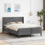 vidaXL Cadre de lit avec matelas Gris foncé 120 x 190 cm Velours