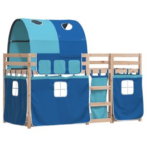 vidaXL Lit superposé sans matelas bleu 75x190 cm bois de pin massif