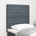 vidaXL Tête de Lit en Velours Argyle Gris foncé 80 cm Velours