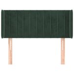 vidaXL Tête de lit avec oreilles Vert foncé 103x16x78/88 cm Velours