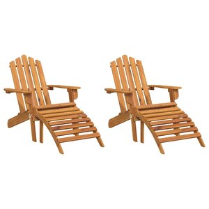 vidaXL Chaises Adirondack de jardin repose-pieds lot de 2 Bois acacia