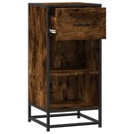 vidaXL Buffet chêne fumé 35 5x35x76 cm bois d'ingénierie et métal