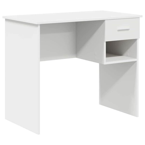 vidaXL Bureau avec tiroir Blanc 90 x 49 x 75 cm Bois d'ingénierie
