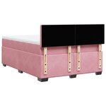 vidaXL Sommier à lattes de lit avec matelas Rose 160x200 cm Velours