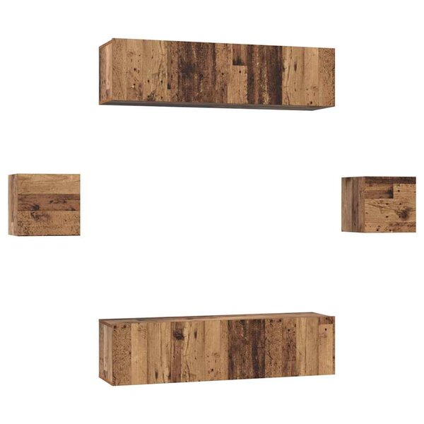 vidaXL Ensemble meuble TV 6 Pièces Bois Ancien Bois d'ingénierie