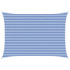 vidaXL Voile d'ombre 3 5 x 5 m HDPE Rectangulaire Bleu et Blanc