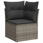 vidaXL Salon de jardin avec coussins 10 Pièces gris clair résine tressée