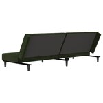 vidaXL Canapé-lit à 2 places vert foncé velours