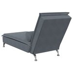 vidaXL Chaise longue de massage avec traversin gris foncé velours