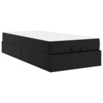 vidaXL Cadre de lit avec matelas Noir 90 x 190 cm Faux cuir