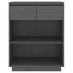 vidaXL Armoire console Gris 60x34x75 cm Bois de pin solide