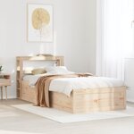vidaXL Cadre de lit avec tête de lit 75x190 cm bois de pin massif