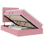 vidaXL Lit de rangement LED avec matelas Rose 120 x 200 cm Velours