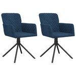 vidaXL Chaises pivotantes à manger lot de 2 Bleu Velours
