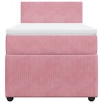 vidaXL Sommier à lattes de lit avec matelas Rose 90x190 cm Velours