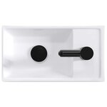 vidaXL Lavabo de salle de bains Noir Mat 40 5 x 22 5 x 11 5 cm métal
