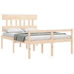 vidaXL Lit pour personne âgée et tête de lit 140x200 cm bois massif