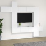 vidaXL Ensemble de meubles TV 9 Pièces Blanc Bois d'ingénierie